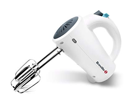 Breville Simplicity Hand Mixer, 200 Watt - White/ Aqua/ Grey