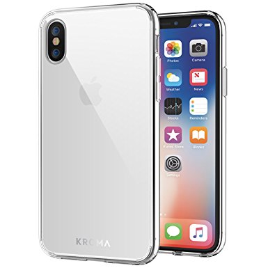 iPhone X Case, Kroma [Prismatic Series] Crystal Clear iPhone X Case, 99.9% Transparency, Clear back panel + TPU bumper