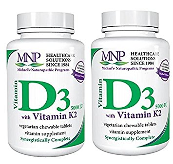 Michael's Naturopathic Progams Vitamin D3 5000 IU with Vitamin K2 Tablets, 90 Count (180 Tablets)