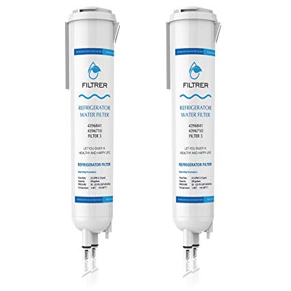 Refrigerator Water Filter for Whirlpool 4396841 4396710 EDR3RX1 Filter 3 WF2CB and Kenmore 9030 by Perfilter(White, 2packs)