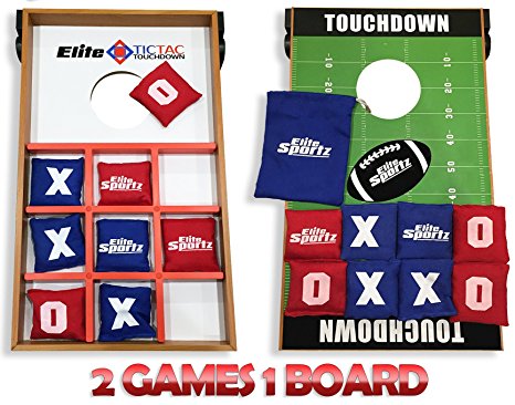 Junior Cornhole Bean Bag Toss Game - Great for Outside Yard Kids Games - Tic Tac Toe and Cornhole Party Games for Kids.