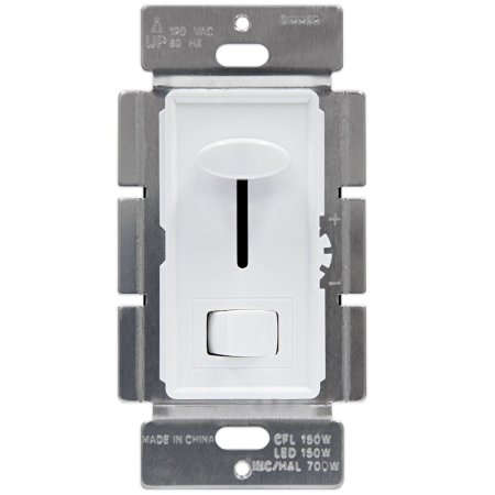 Enerlites 59302-W 3 Way Dimmer Switch for Dimmable CFL, LED, Incandescent, Halogen Lights, White