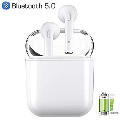 Bluetooth Headset, i8X Wireless Earbuds Sports Headphones Mini Size HD Stereo in-Ear Noise Cancelling Headphones Compatible with iPhone iOS Android Smartphone