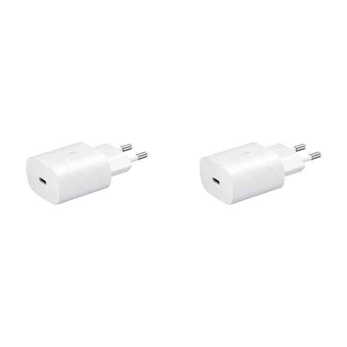 Samsung Original 25W Single Port, Type-C Fast Charger, (Cable not Included), White (Pack of 2)
