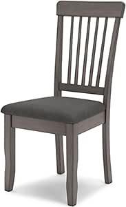 Signature Design by Ashley Shullden Casual Dining Room Side Chair with Spindle Back, 2 Count, Gray