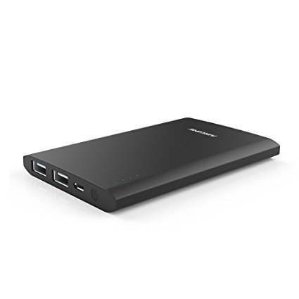 AIRGINE Power Bank, Portable Charger 5000mAh Ultra Slim Compact PowerBank External Battery Charger for iPhone 6s 7 plus, iPad, Samsung Galaxy, NOTE,Nexus, HTC and More(Black)