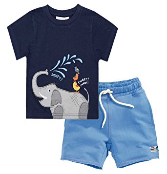 Fiream Boy's Cotton Cute Short Sleeve Clothing Set