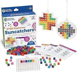 Learning Resources STEM Explorers Suncatchers Art Kit - STEM Toys for Kids Ages 5 , STEM Toys, Science for Kids, Building Toys, STEM Projects