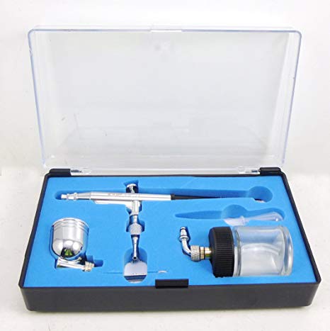 Dynamic Power Professional AIR BRUSH set with 7CC Gravity Feed cup and 0.3mm nozzle/needle, 2cc siphon fluid bottle D370134