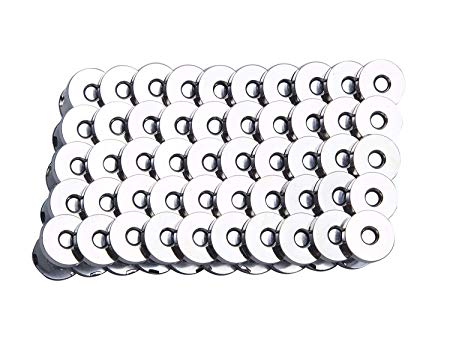 100 Sets 14mm Silver Tone Magnetic Buckle Bag Button Purse Snap Closure Purse Handbag No Tools Required