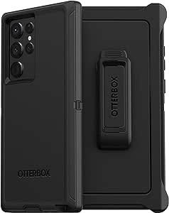 OtterBox Defender Series Screenless Edition Case for Galaxy S22 Ultra (Only) - Holster Clip Included - Non-Retail Packaging - Black