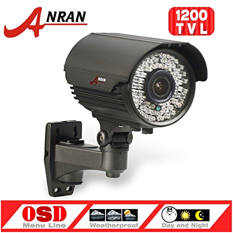 ANRAN 1200TVL SONY IMX138 CMOS Sensor High Resolution 78IR LEDs Color Day Night Vision Infrared Security Waterproof Bullet Surveillance CCTV Camera ZOOM Lens 2.8-12MM