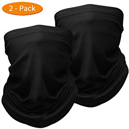SHANSHUI 2PCS Half Bandana Dust Shield, Snood Breathable Balaclava Cover for Sports Running Cycling, Neck Scarf Gaiter for Men
