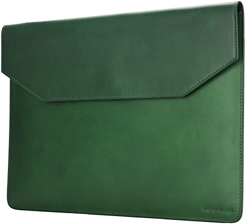 Kasper Maison 16 inch Premium Leather Laptop Sleeve for MacBook Pro - Green