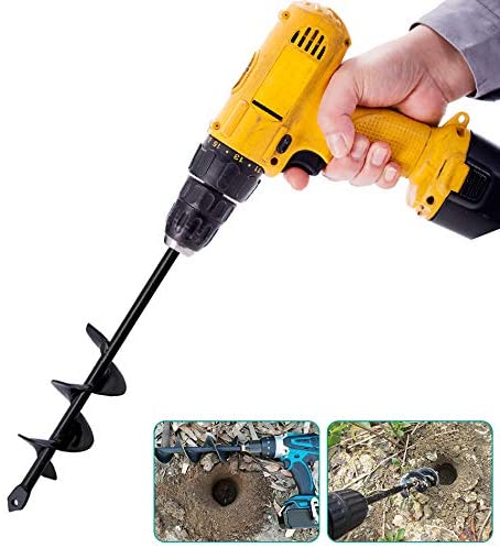 VIPMOON Garden Bulb Auger Drill Bit - 1.6”x9” Earth Soil Auger, Hex Post Hole Auger Garden Cultivator Hand Drill Digger for Planting