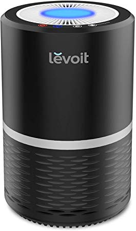 LEVOIT Air Purifier for Home Smokers Allergies and Pets Hair, True HEPA Filter, Quiet in Bedroom, Filtration System Cleaner Eliminators, Odor Smoke Dust Mold, Night Light, Black, 2-Yr Warranty,LV-H132