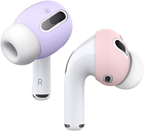 elago [Fit in The Case] Ear Tips Cover Designed for Apple AirPods Pro (2 Pairs of 2 Colors) (Lovely Pink/Lavender)