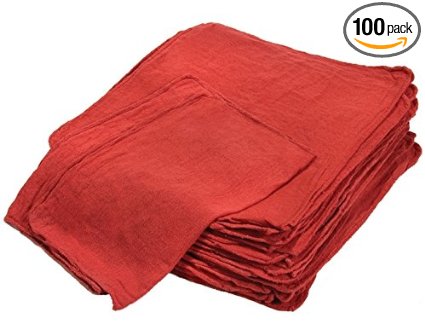 Cleaning Solutions 78966-100PK Premium Grade Heavy Weight Red Shop Towel - Pack of 100