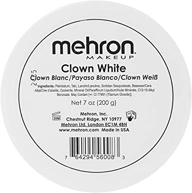 Clown White 2.25 Oz Premium Quality Makeup