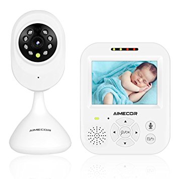 Video Baby Monitor with Camera- HD Night Vision Video Baby Monitor with Two-Way Talk/ 3.5inch HD IPS Screen/ Temperature Monitoring (White, 3.5)