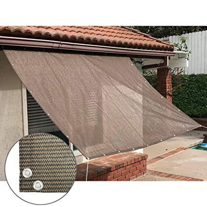 Alion Home Sun Shade Privacy Panel with Grommets and Hems on 4 Sides for Patio, Awning, Window, Pergola or Gazebo - Mocha Brown (8' x 4')