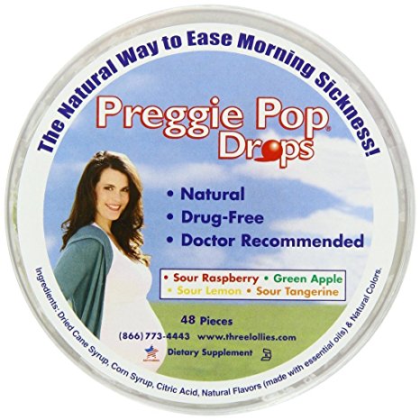 Three Lollies Value Preggie Pop Drops Assorted for Morning Sickness Relief, 48 Count