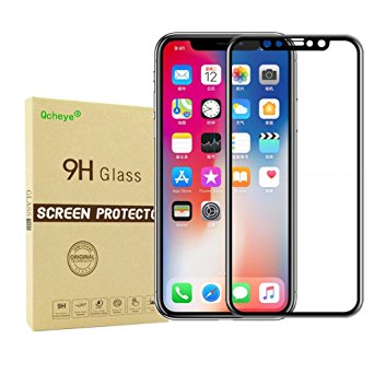 iPhone X Tempered Glass Screen Protector,3D Full Coverage 9H,Corning Glass,High Clear Anti Scratch for Apple iPhone X