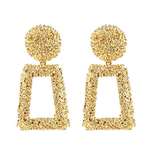 Golden/Silver Raised Design Statement Earrings