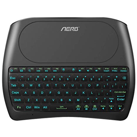Mini Keyboard, Aerb 2019 Upgraded D8 Pro Mini Wireless Keyboard with Touch Pad Combo for Android Smart TV, PC, Xbox, RGB Backlit, Rechargeable Li-ion Battery