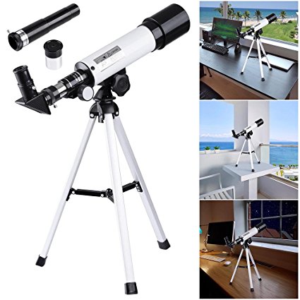 AW 50mm Astronomical Refractor Telescope Refractive Spotting Scope Eyepieces Tripod Kids Beginners