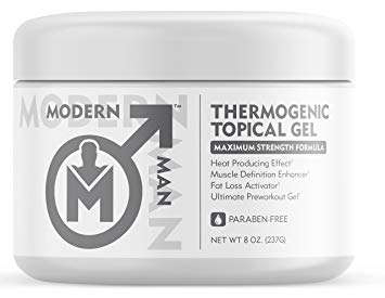 Modern Man Thermogenic Fat Burning Cream – Belly Fat Burner for Men – Skin Tightening Sweat Enhancer Gel | Burn Stomach Fat Fast for Defined Six Pack Abs & Steel Physique | Bodybuilding Weight Loss