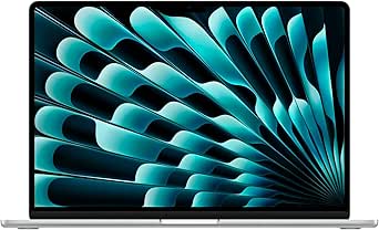 Apple 15" MacBook Air Laptop mit M3 Chip: 15,3" Liquid Retina Display, 16 GB gemeinsamer Arbeitsspeicher, 256 GB SSD Speicher, beleuchtete Tastatur, 1080p FaceTime HD Kamera, Touch ID, Silber