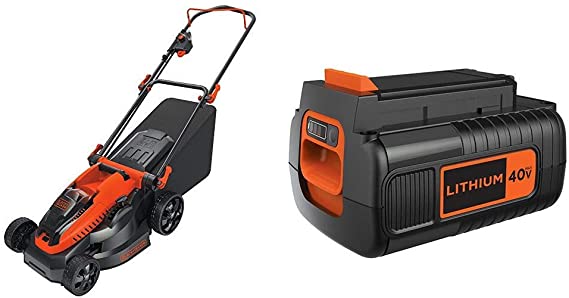 BLACK DECKER 40V MAX Cordless Lawn Mower with Extra Battery, 2.0-Ah (CM1640 & LBX2040)