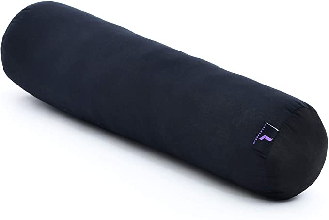 Leewadee Small Yoga Bolster Pilates Supportive Roll Cushion Neck Pillow Eco-Friendly Organic and Natural, 21.5x6x6 inches, Kapok
