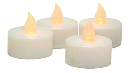 Kiera Grace LED Flameless Tealight Candle, White with Yellow Flame, 4-Pack