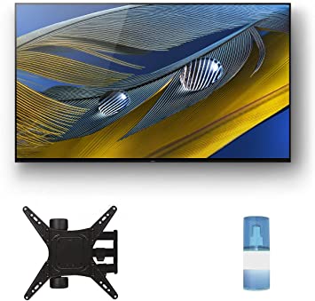 Sony XR-65A80J 65" OLED BRAVIA XR 4K Ultra HD Smart TV with a Walts TV Medium Full Motion Mount for 32"-65" Compatible TV's and a Walts HDTV Screen Cleaner Kit (2021)