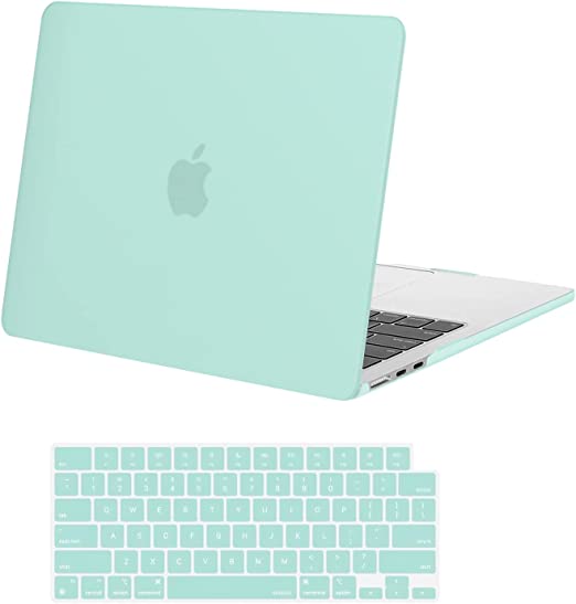 MOSISO Compatible with MacBook Air 13.6 inch Case 2022 2023 Release A2681 M2 Chip with Liquid Retina Display & Touch ID, Protective Plastic Hard Shell Case & Keyboard Cover Skin, Mint Green