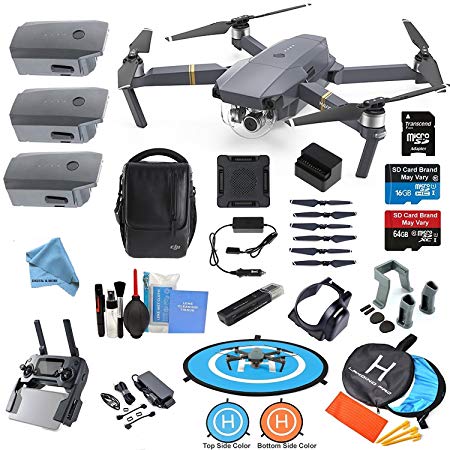 DJI Mavic PRO Drone Quadcopter Flymore ALL YOU NEED & MORE Combo w/ 3 Batteries, 4K Professional Camera Gimbal Bundle Kit w/ Amazing Accessories
