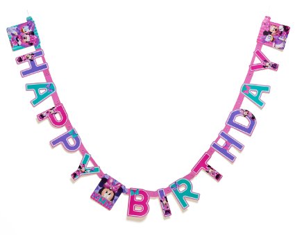 Minnie Mouse Bow-Tique Birthday Party Banner, Party Supplies