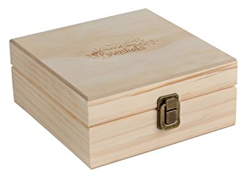 Plant Therapy Wooden Essential Oil Box with Generic Modern Logo- Holds 25 Bottles Size 5-15 mL