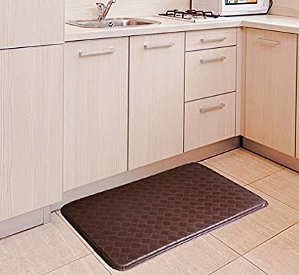 GPCT Anti-Fatigue Memory Foam Home/Kitchen Mat and Anti-Slip Surface, Stain and Water Resistant, 30"×18"×0.75"(L×W×H) - Brown