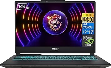 MSI Cyborg Gaming Laptop 2023 Newest, 15.6" FHD 144Hz Display, NVIDIA GeForce RTX 4060, Intel Core i7-12650H Processor, 32GB DDR5 RAM, 1TB SSD, Backlit Keyboard, Wi-Fi, Bluetooth, Windows 11 Home