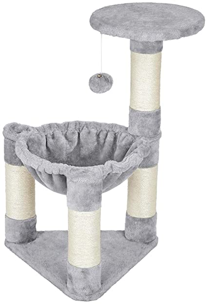 Yaheetech Cat Tree Cat Tower with Scratching Post and Hammock, 17 x 15.6 x 26.8 inches