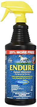 FARNAM COMPANIES 100502139 554161 Endure Sweat Resistant Fly Spray for Horses Bonus, 40 oz