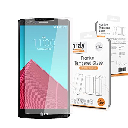 Orzly® - LG G4 Premium Tempered Glass 0.24mm Protective Screen Guard - Oleophopbic Screen Protector For LG G4 SmartPhone (2015 Model)