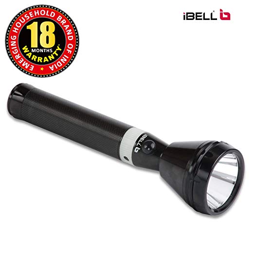 iBELL FL8348 Rechargeable Torch Flashlight, 1000 Mtrs Long Distance, Aircraft Aluminium Body with Ultra Bright LED Light