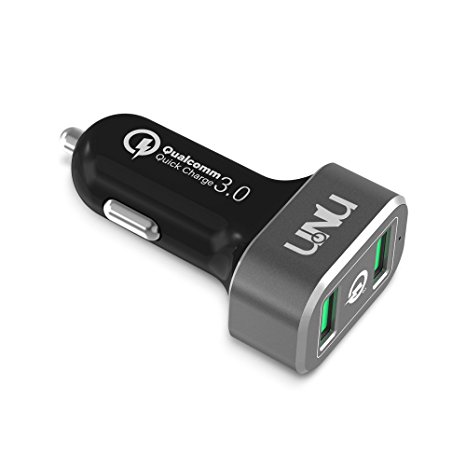 Quick Charge 3.0 Charger, UNU Dual USB Car Charger Power Charging 36W QC 3.0 2-Port for Galaxy S8 S7 S6 Edge Plus, Google Pixel, Nexus, iPhone 7 6S 6, iPad Pro/Mini, LG G6 G5 V20, HTC,and tablets