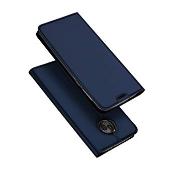 DUX DUCIS Motorola Moto G6 Case, Ultra Slim Layered Dandy [Kickstand] [1 Card Slot] TPU Bumper, Full Body Protection Flip Folio Leather Cover Case for Moto G6 (2018 Version)(Deep Blue)