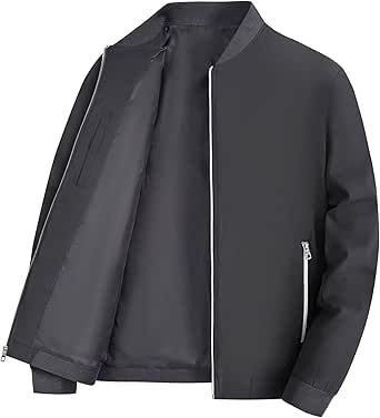 QPNGRP Men's Bright Zipper Windbreaker Softshell Lightweight Jacket