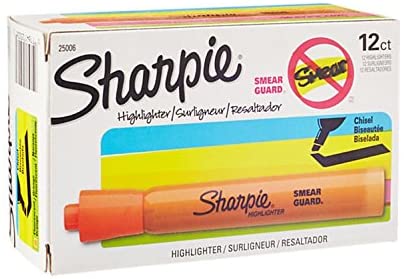 Sharpie Accent Tank Highlighters, Chisel Tip, Fluorescent Orange, 36-Count